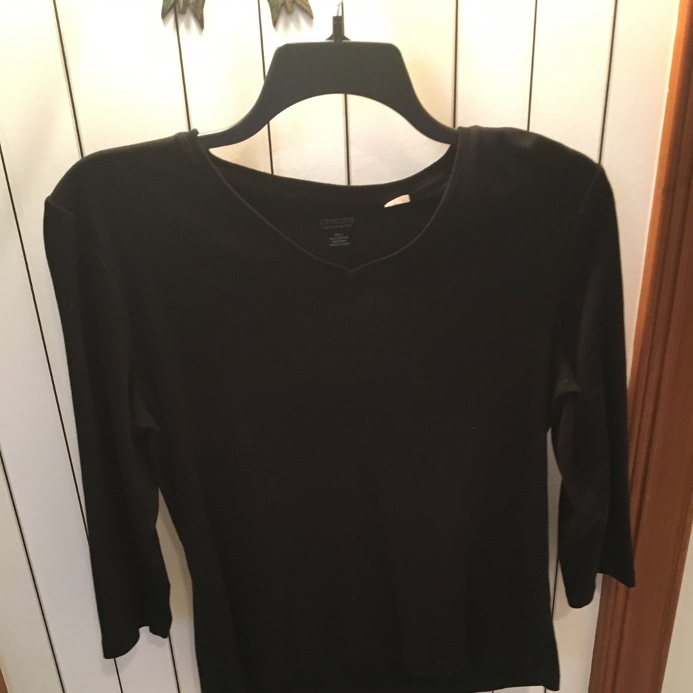 Chico’s black quarter length sleeve top